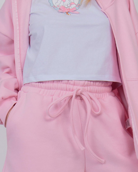 Calça Moletom Soltinha - Rosa Bebê