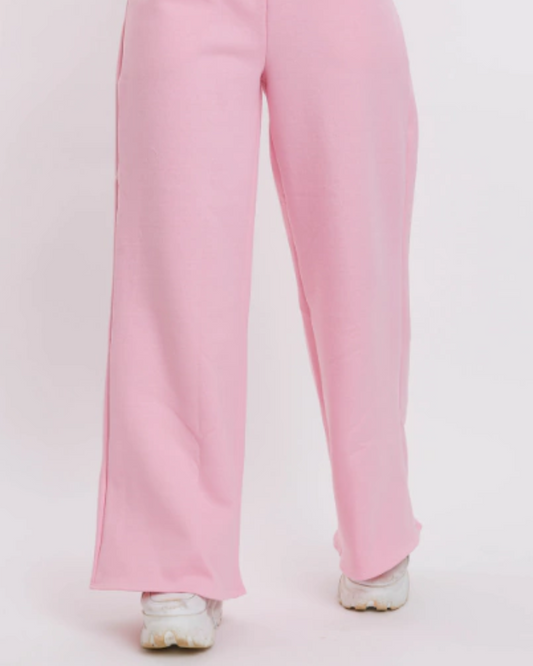 Calça Moletom Soltinha - Rosa Bebê