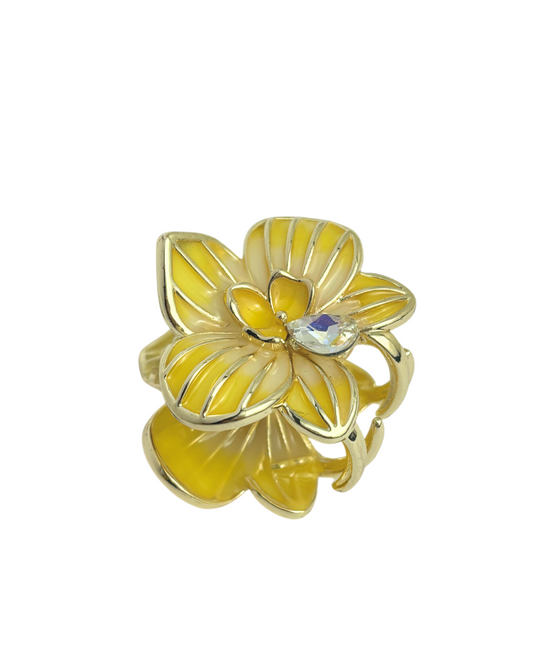 Mini Presilha Orquídea - Amarela
