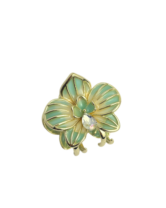 Mini Presilha Orquídea - Verde