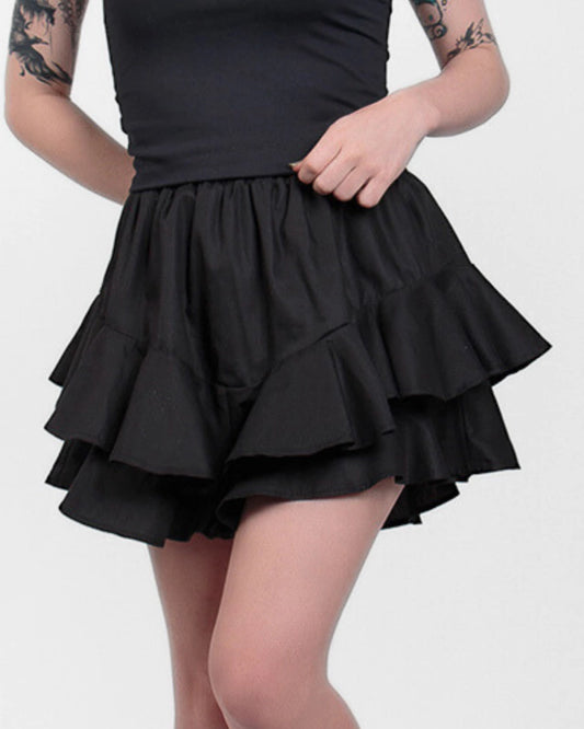 Short Saia Babados - Preto