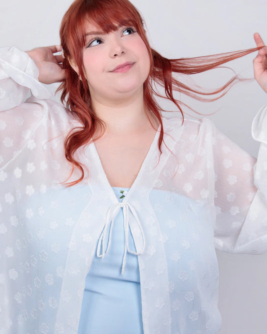 Top Faixa Chantilly - Azul claro
