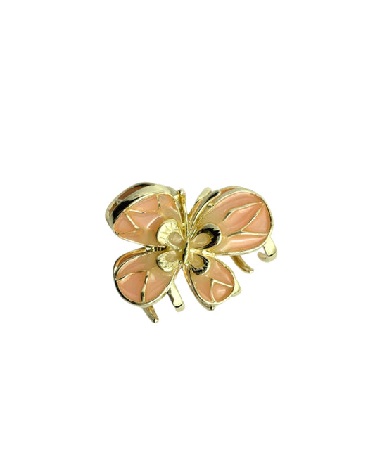 Mini Presilha Borboleta - Branco Coral